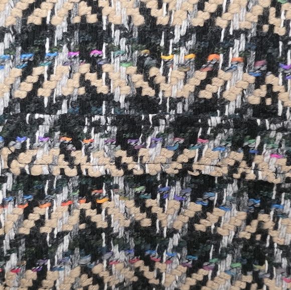 Etcetera Tweed Boucle Wool Houndstooth Blazer Black Multicolor Size 12 - Picture 9 of 11